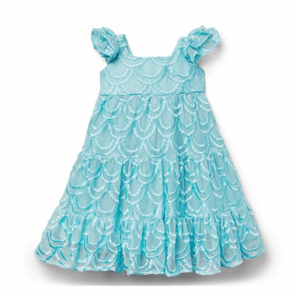 Janie and Jack DISNEY ARIEL TULLE EMBROIDERED DRESS